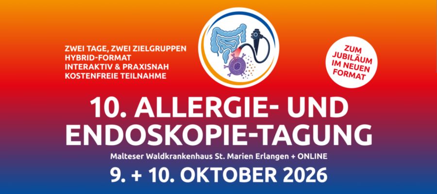Banner der 10. Allergie- und Endoskopietagung des VAEM, 9. und 10. Oktober 2026